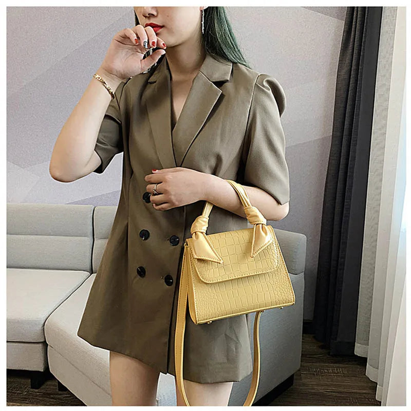 Stone Grain Casual Vintage Women Shoulder Bag Korea Style Texture