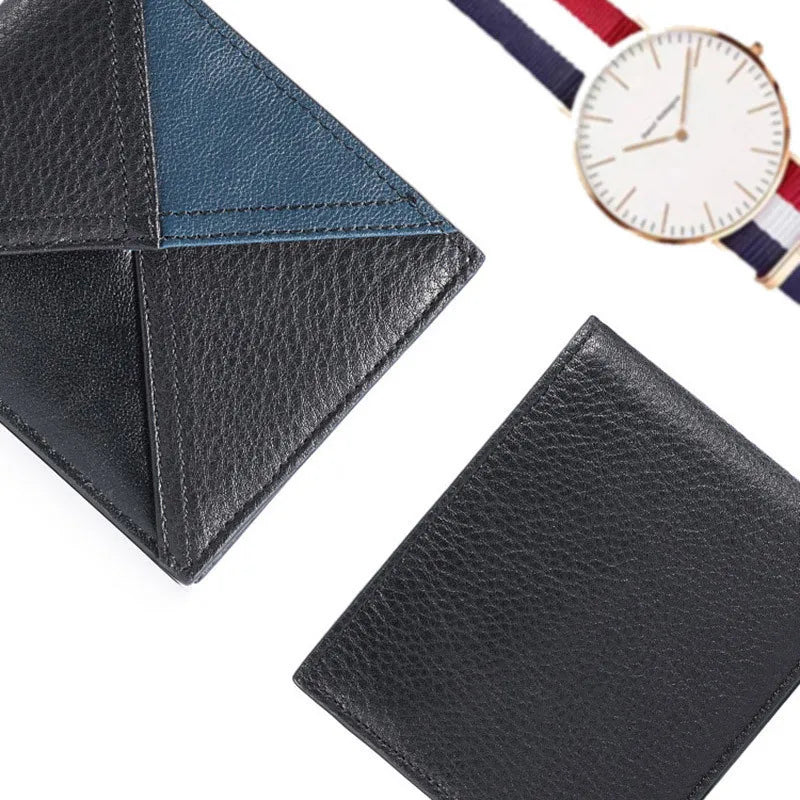 VM KISS Leather Short Wallet Men Small Cartera Hombre Wallet Money Bag