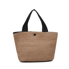 Vacation Woven Bag Retro Handbag Seaside Beach Straw Woven Bag