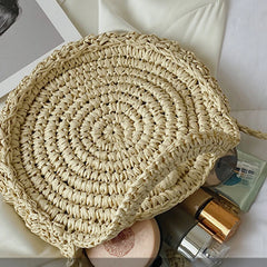 Vacation Straw Round Bags For Women Summer Crossbody Bag Rattan Beach Bags