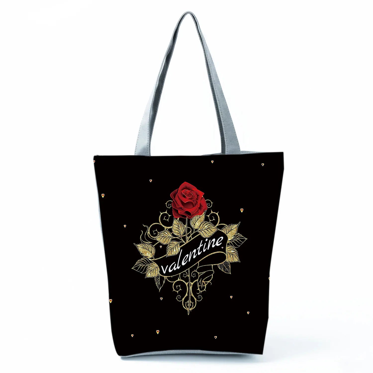 Rose Print Handbags Casual Women Ladies Big Shopping Bags Beach Tote