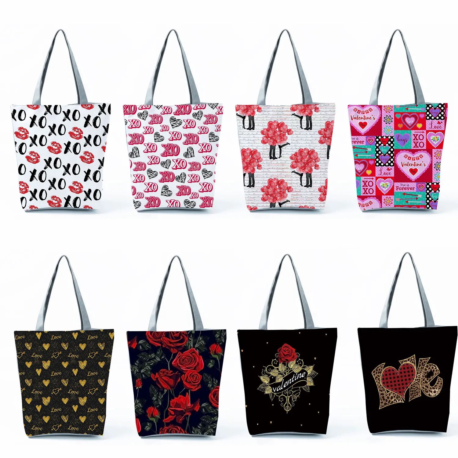 Rose Print Handbags Casual Women Ladies Big Shopping Bags Beach Tote