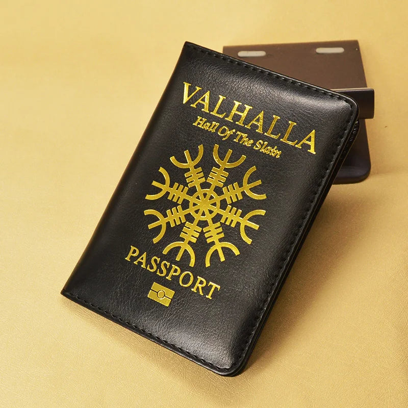 Valhalla Passport Cover Mythological Story Travel Wallet Covers for Passports