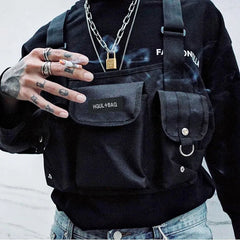 Vebanmix Chest Rig Waist Bag Hip Hop Streetwear Functional Tactical Chest Bag