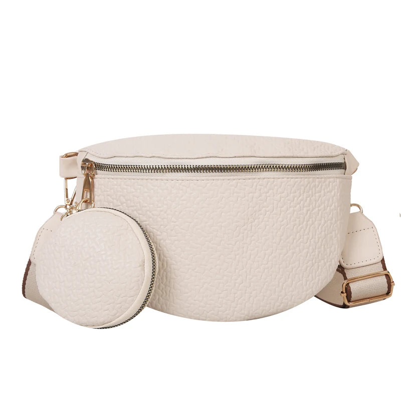 Vegan PU Leather Fanny Pack for Women Crossbody Waist Bag