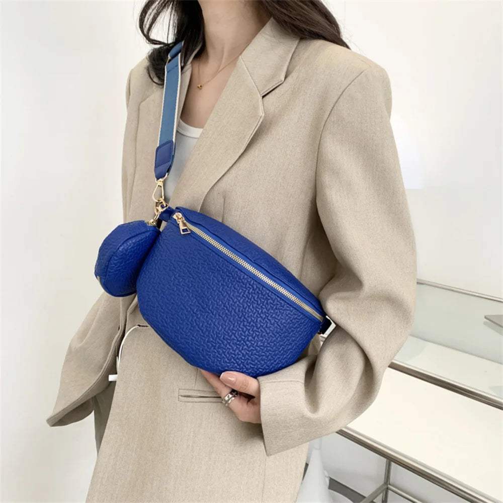 Vegan PU Leather Fanny Pack for Women Crossbody Waist Bag