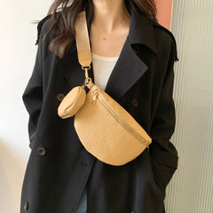 Vegan PU Leather Fanny Pack for Women Crossbody Waist Bag