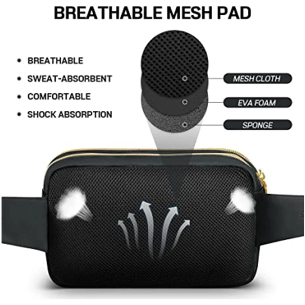 Vegan Rhombus Nylon Waist Packs Waterproof Fanny Pack