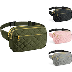 Vegan Rhombus Nylon Waist Packs Waterproof Fanny Pack