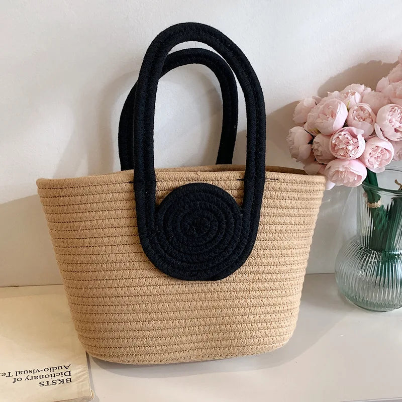 Woven Vegetable Basket Bag Large Capacity Women Handbag