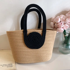 Woven Vegetable Basket Bag Large Capacity Women Handbag
