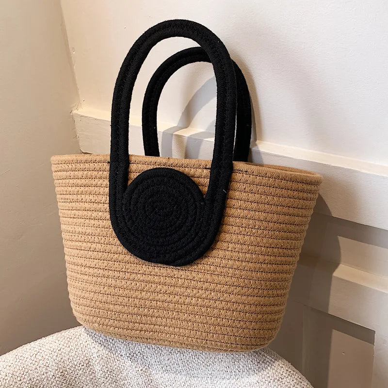 Woven Vegetable Basket Bag Large Capacity Women Handbag