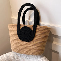Woven Vegetable Basket Bag Large Capacity Women Handbag