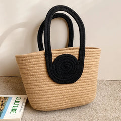 Woven Vegetable Basket Bag Large Capacity Women Handbag