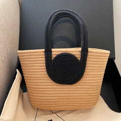 Woven Vegetable Basket Bag Large Capacity Women Handbag