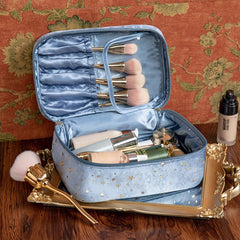 Velvet Cosmetic Bag Large Capacity Star Print Makeup Girls Travel Wash