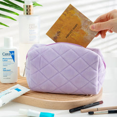 Velvet Cosmetic Case Large Capacity Soft Pillow Bag Girls Portable Storage Bag