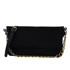 Velvet Handbags Metal Chain Women Shoulder Bag Soft Clutch Solid Shoulder Bags