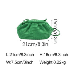 Velvet Stripe Cloud Bag for Women Handbag Shoulder Crossbody Purse