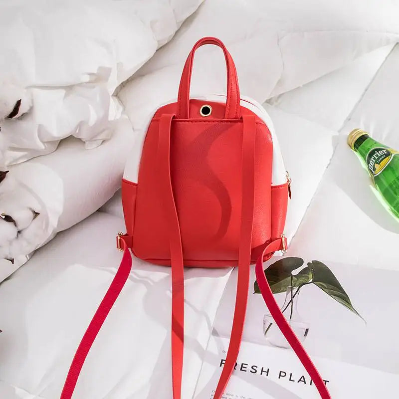 Red Mini Backpack Small Purse Women Shoulder Bag