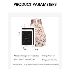 Flower Printing Mini Backpack Waterproof Nylon Women Shoulder Bag