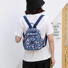 Flower Printing Mini Backpack Waterproof Nylon Women Shoulder Bag