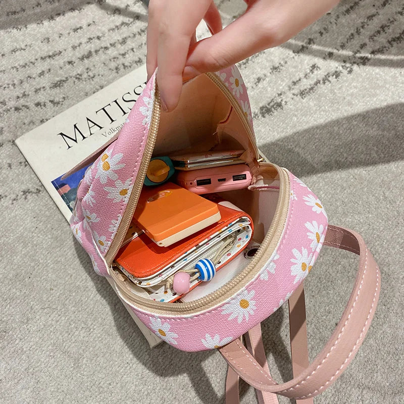 Mini Backpack Crossbody Bag For Teenage Girl Women Shoulder Phone Purse