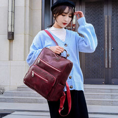 Vintage Women's Backpack Large Capacity Shoulder Bag for Travel