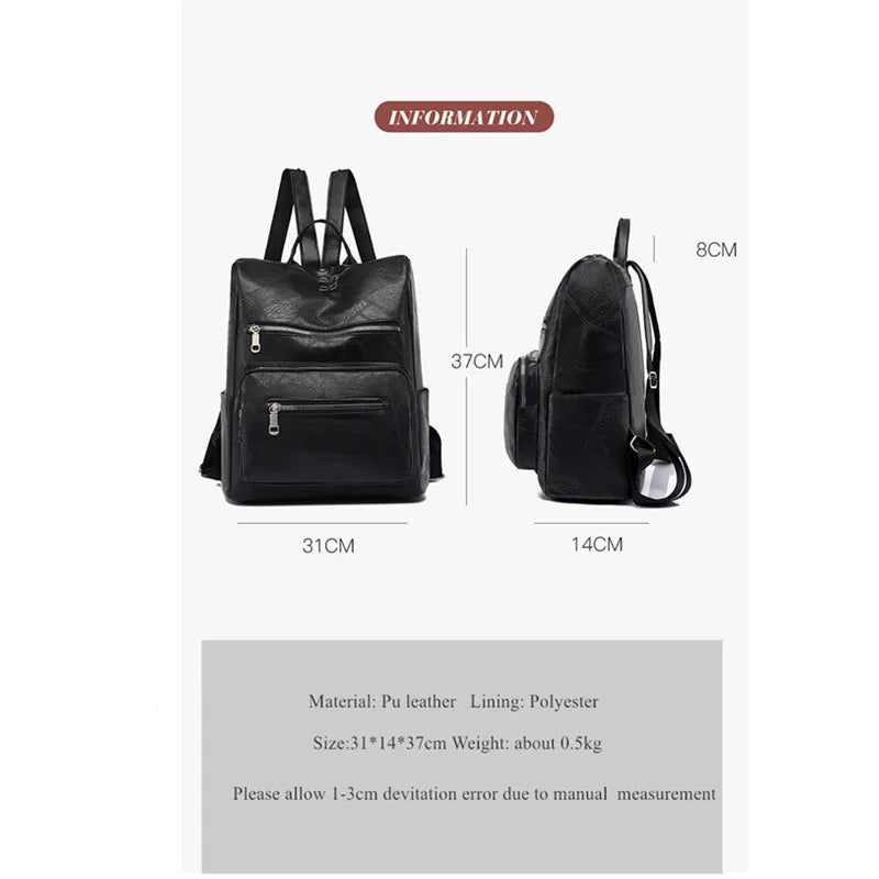 Vintage Women's Backpack Large Capacity Shoulder Bag for Travel