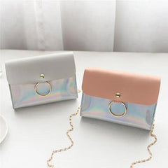 Laser Crossbody Bag Chain Bag Autumn Ring Circle Casual Single Shoulder Bags