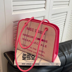 Canvas Crossbody Bag Women Small Shoulder Handbag Tote Travel Letters Portable