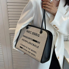 Canvas Crossbody Bag Women Small Shoulder Handbag Tote Travel Letters Portable