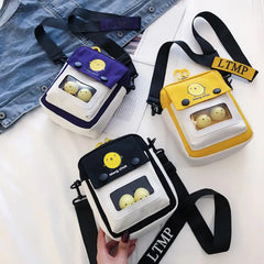 Yellow Chicken Shoulder Bag Casual Canvas Zipper Messenger Bag