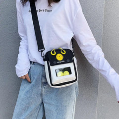 Yellow Chicken Shoulder Bag Casual Canvas Zipper Messenger Bag