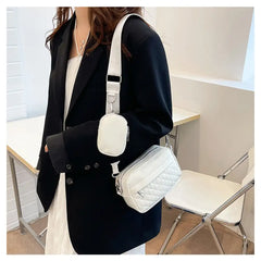 Versatile Women Shoulder Bag PU Leather Travel Bag Waist Bags Square Bag