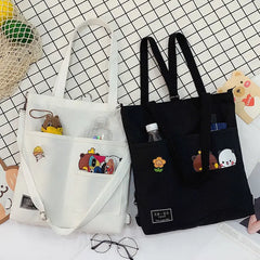 Harajuku Women's Shoulder Bag Anime Canvas Large Capacity Casual Tote Shopper