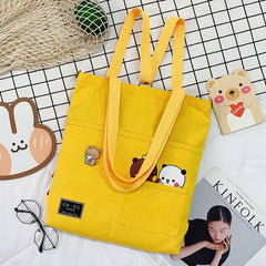 Harajuku Women's Shoulder Bag Anime Canvas Large Capacity Casual Tote Shopper