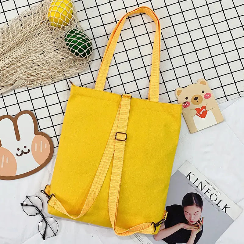 Harajuku Women's Shoulder Bag Anime Canvas Large Capacity Casual Tote Shopper