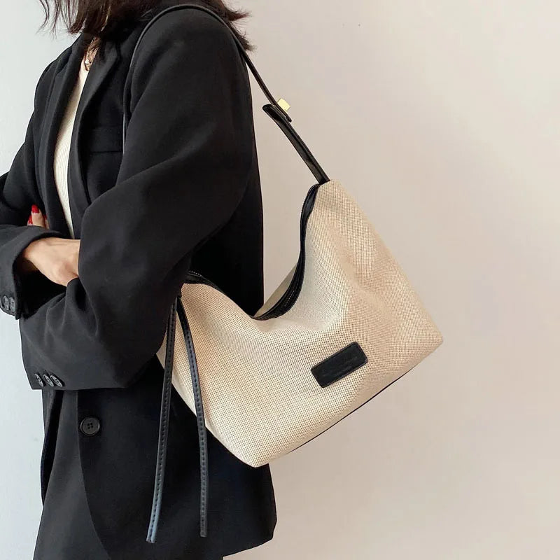 Canvas Shoulder Bag Large Capacity Women's Casual Messenger Bag