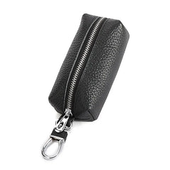 Unisex Cowhide Pouches Key Ring Chains Cow Leather Small Item