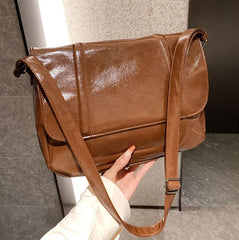 Solid One Shoulder Bag Women Autumn Retro Purses High Quality