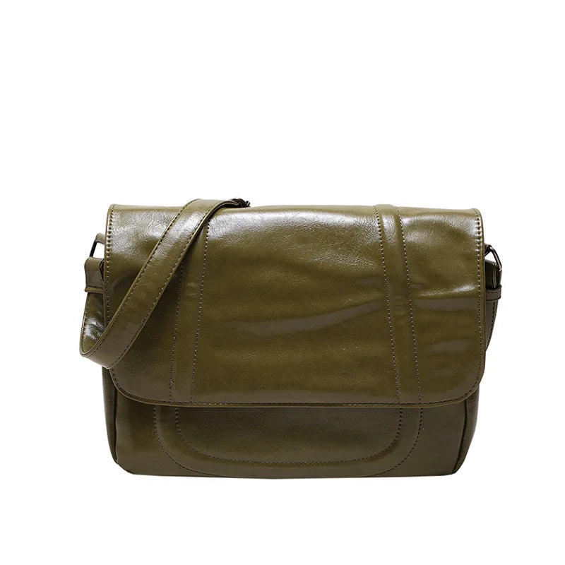 Solid One Shoulder Bag Women Autumn Retro Purses High Quality