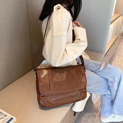Solid One Shoulder Bag Women Autumn Retro Purses High Quality