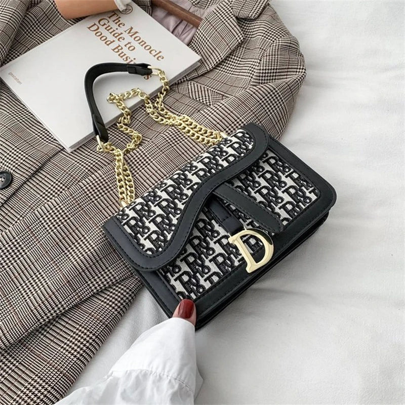 Women's Shoulder Bag Flaps Letter Crossbody Bag Female Shopper Handbags