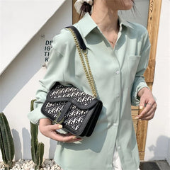 Women's Shoulder Bag Flaps Letter Crossbody Bag Female Shopper Handbags