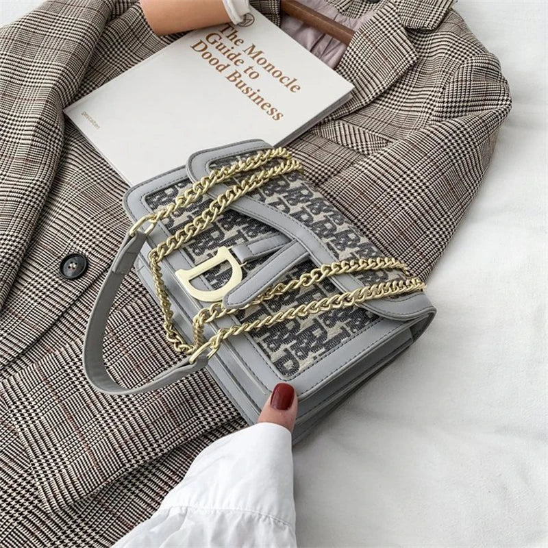 Women's Shoulder Bag Flaps Letter Crossbody Bag Female Shopper Handbags