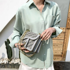 Women's Shoulder Bag Flaps Letter Crossbody Bag Female Shopper Handbags