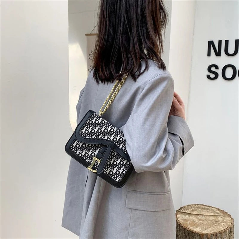 Women's Shoulder Bag Flaps Letter Crossbody Bag Female Shopper Handbags