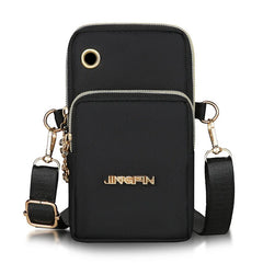 Nylon Crossbody Phone Purse Waterproof Shoulder Bag Multi-Zipper Handbag Clutch