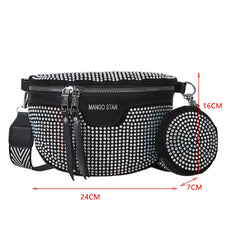 Vertical Square Rhinestones Evening Clutch Party Wedding Chain Purse Handbag
